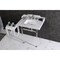 Kingston Brass 30 Carrara Marble Console Sink with Acrylic Legs, Marble WhitePolished Nickel LMS30MASQ6 - alternate 3
